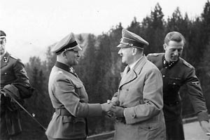 Adolf Hitler greeting Sepp Dietrich on the Berghof terrace